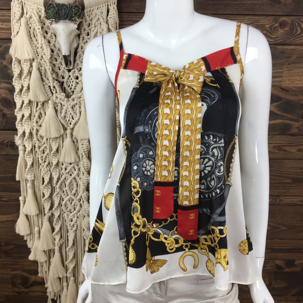 Express |‎ Chainlink Bow Tie Front Cami Blouse